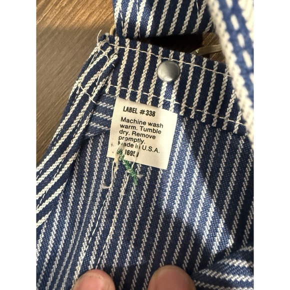 Big Smith Overalls 1960s Vintage Blue and White Stripe NWT 33x32 - Picture 14 of 14
